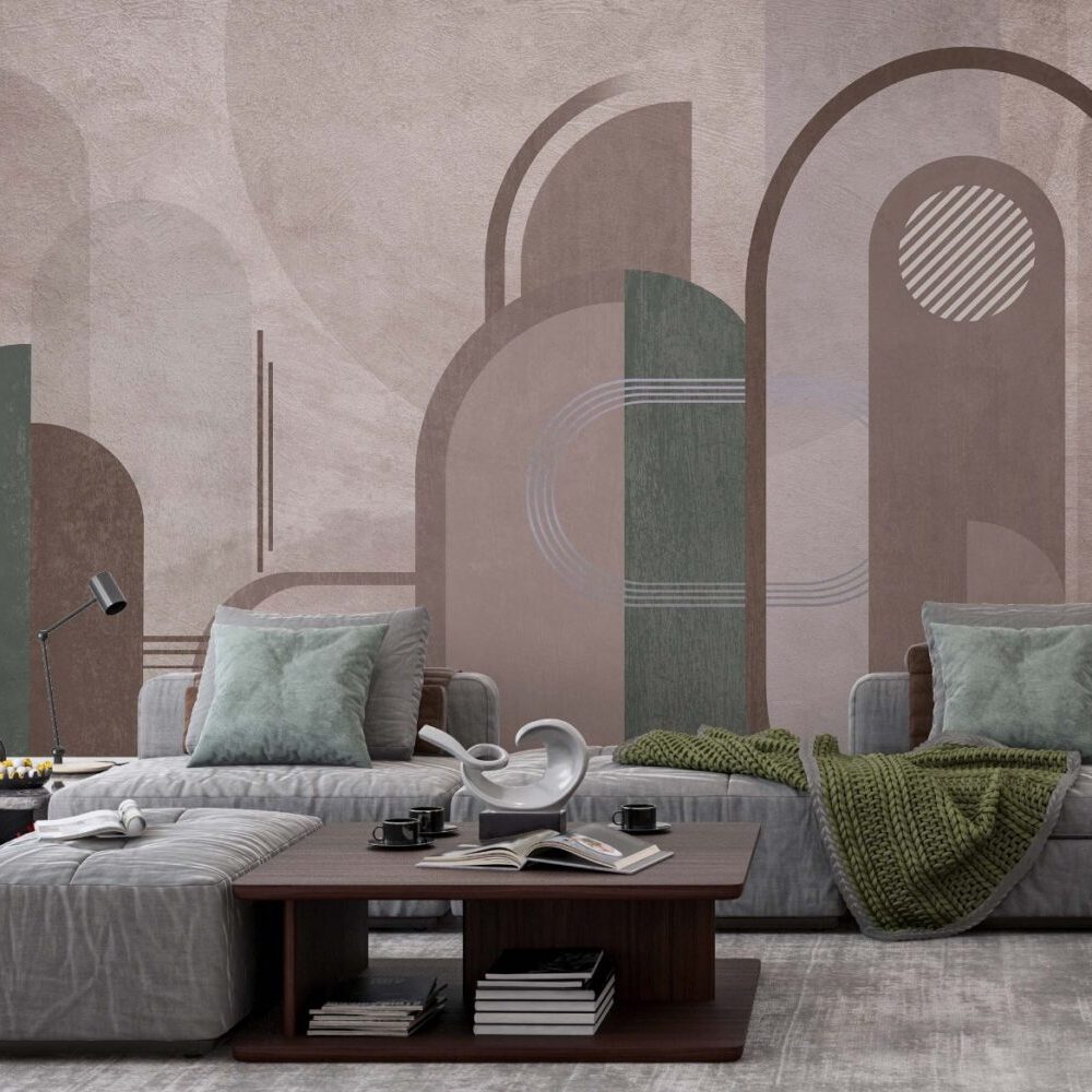 Soft Renklerin Huzuruyla Geometrik Desenler Duvar Kağıdı