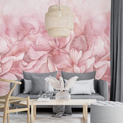 Pembe Tonlarında Karışık Çiçek Desenleriyle Bahar Esintisi Duvar Kağıdı