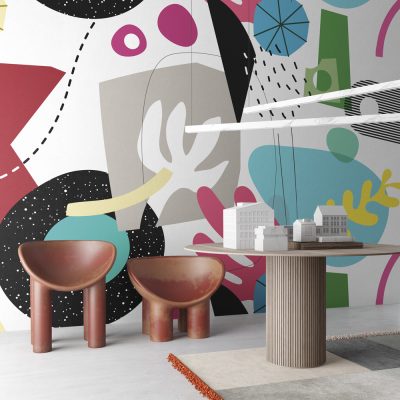 Modern Abstrack Desenlerle Sanatsal Bir Dokunuş Duvar Kağıdı