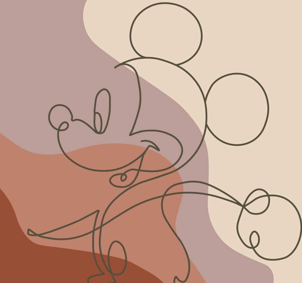 Bohem Ruhu Mickey Mouse'un Özgün ve Renkli Boho Tarzı Duvar Kağıdı