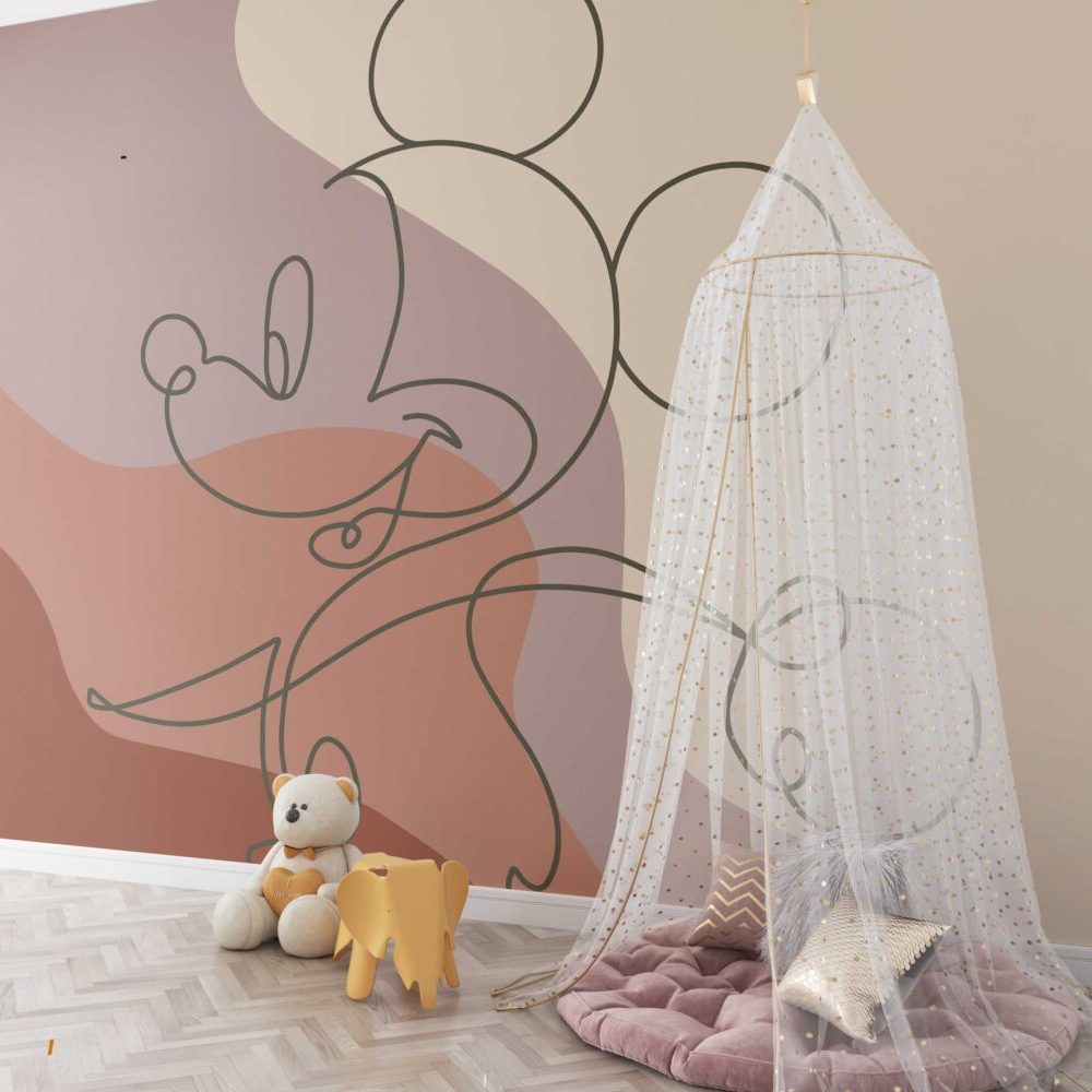 Bohem Ruhu Mickey Mouse'un Özgün ve Renkli Boho Tarzı Duvar Kağıdı