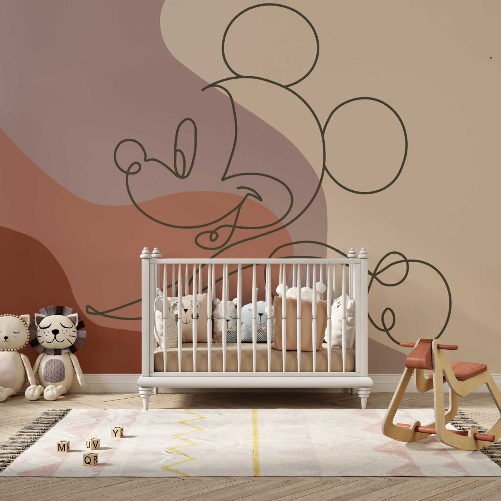 Bohem Ruhu Mickey Mouse'un Özgün ve Renkli Boho Tarzı Duvar Kağıdı