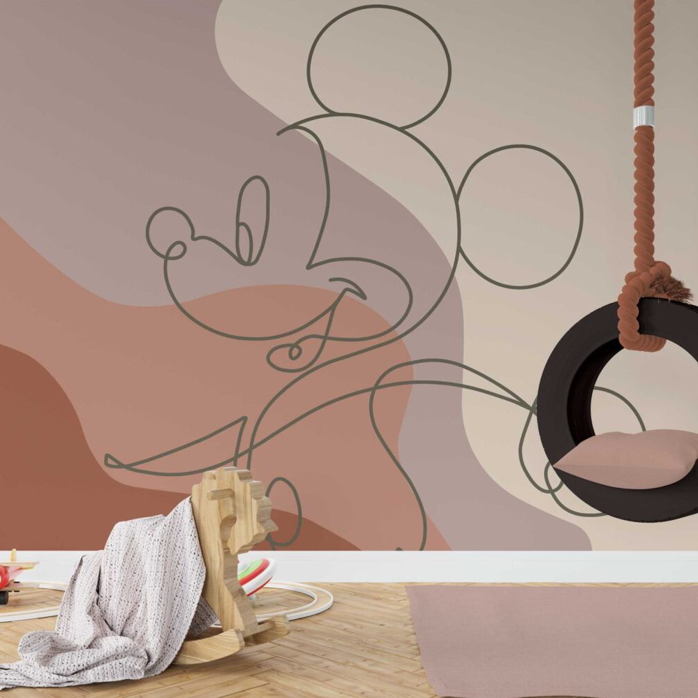 Bohem Ruhu Mickey Mouse'un Özgün ve Renkli Boho Tarzı Duvar Kağıdı