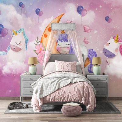 Unicorn Figürlü Fantastik Duvar Kağıdı