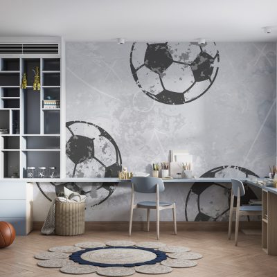 Nostaljik Tutku Eskitme Görünümlü Klasik Futbol Topu Duvar Kağıdı