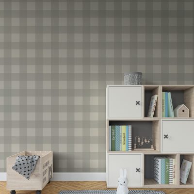 Ferah Mint Yeşili Üzerinde Klasik Pötikare Deseni Duvar Kağıdı