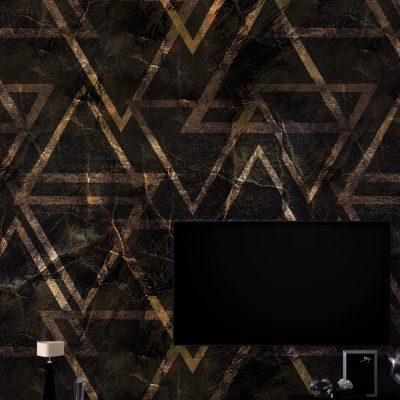 Şık Bronz Tonlarda Geometrik Desenler Duvar Kağıdı