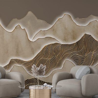 Modern Çizgisel Dağ Silsilesi Arka Planı Duvar Kağıdı