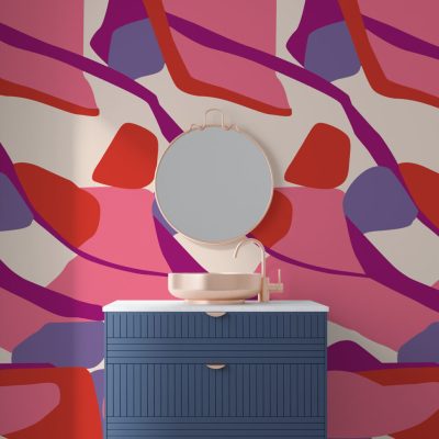 Renkli Abstract Desenlerle Modern Sanat Duvar Kağıdı