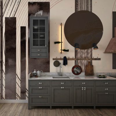 Kahve Tonlarında Eskitilmiş Geometrik Desenlerle Nostaljik Bir Hava Duvar Kağıdı