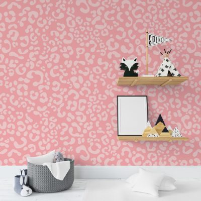 Pembe Leopar Desenleriyle Vahşi Şıklık Duvar Kağıdı