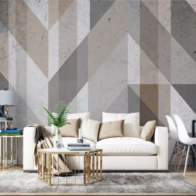 Nostaljik Eskitme Geometrik Desenli Duvar Kağıdı