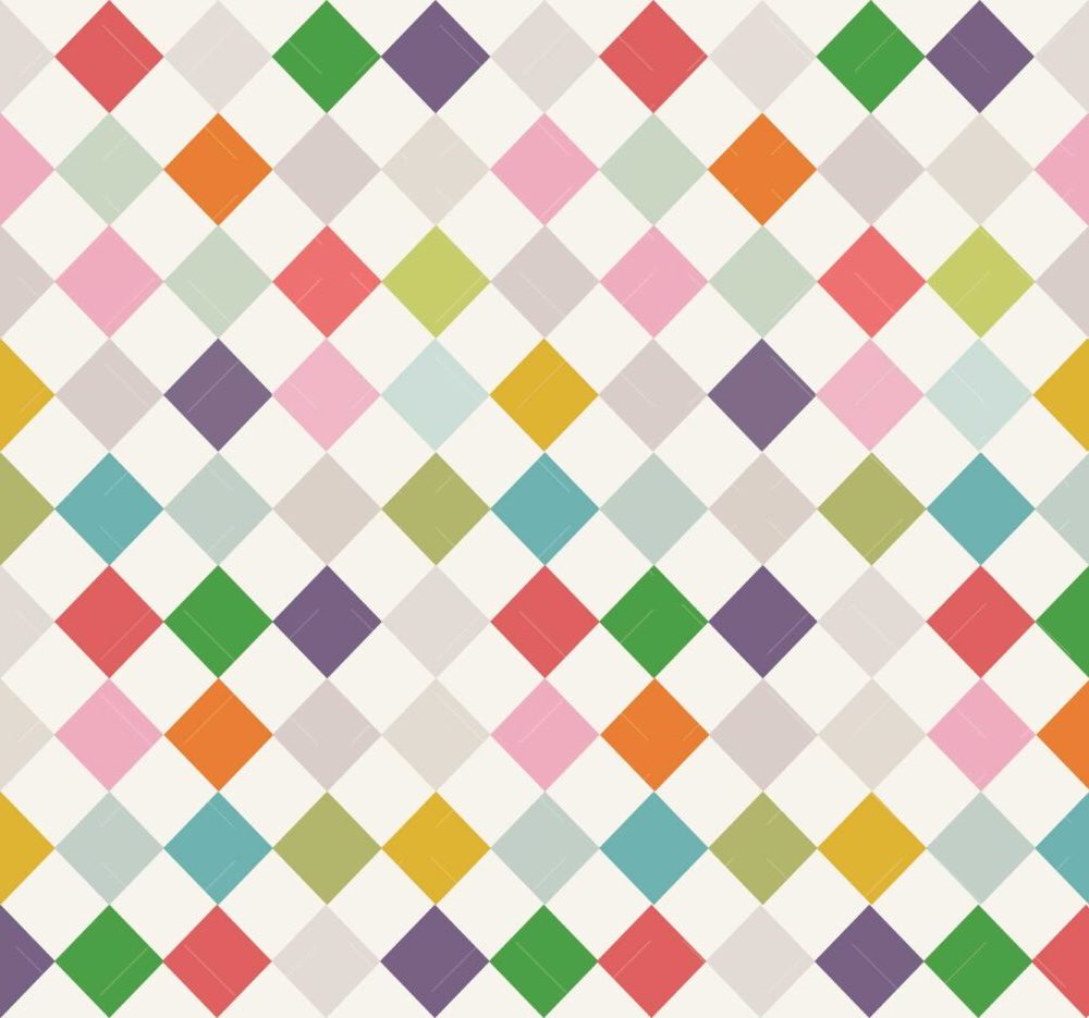 Canlı Renklerde Modern Geometrik Desenler Duvar Kağıdı