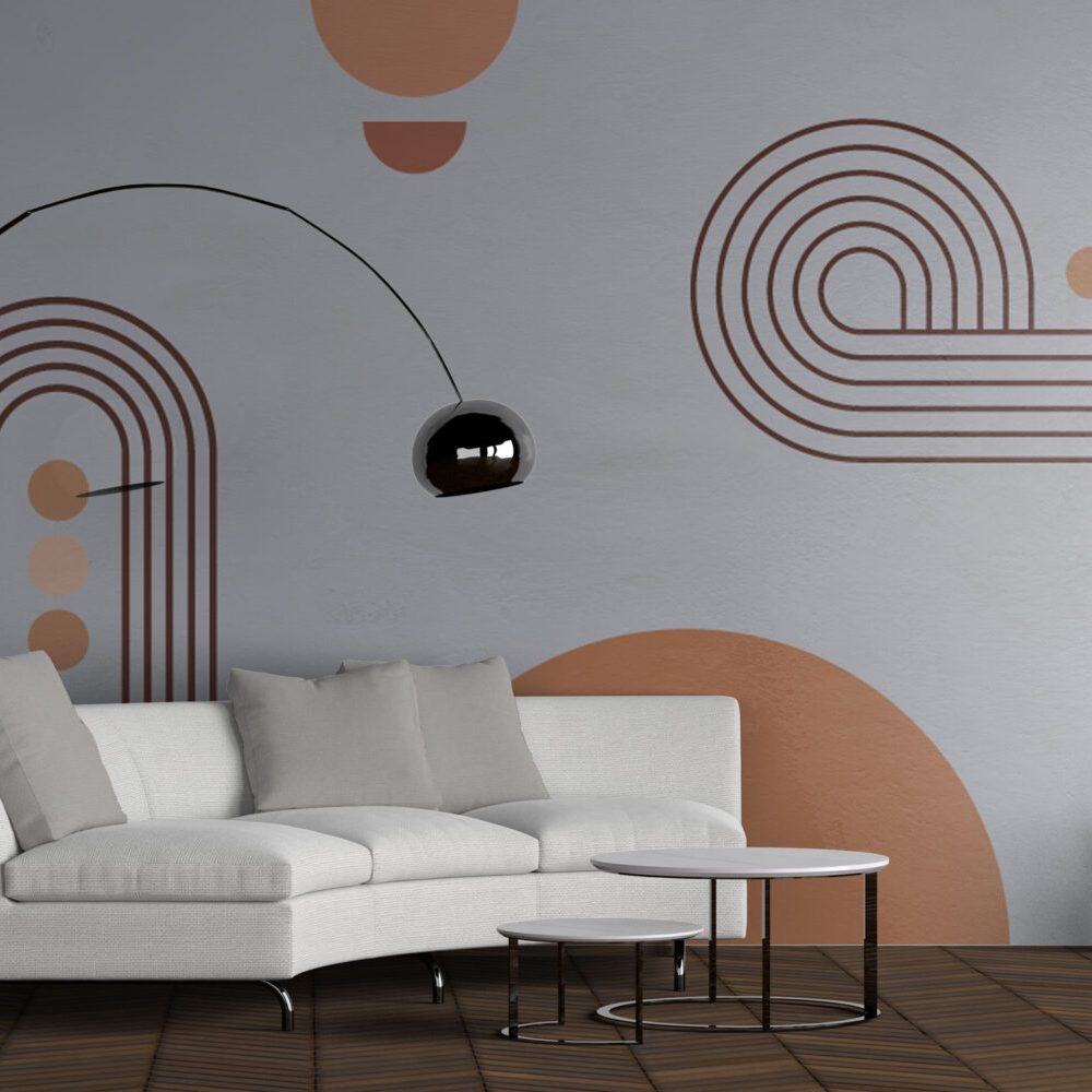 Geometrik Derinlik Çizgisel Geometrik Desenlerin Modern Şıklığı Duvar Kağıdı