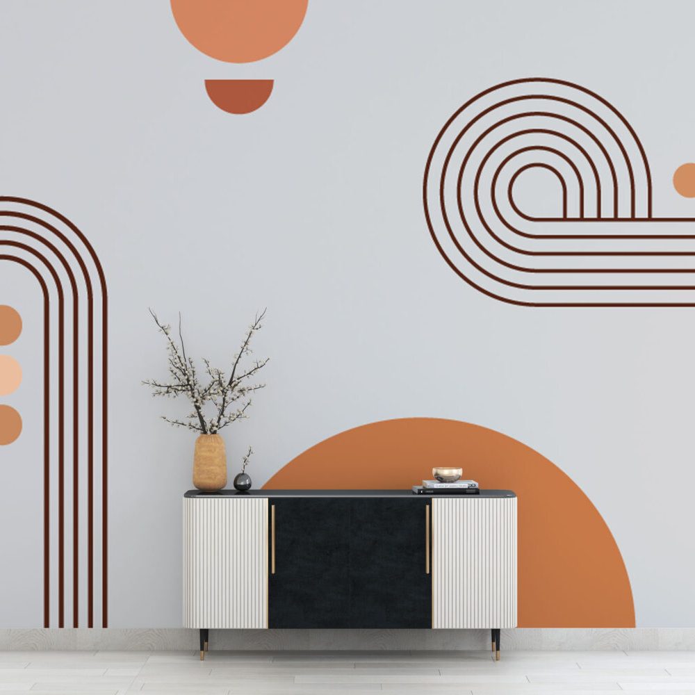 Geometrik Derinlik Çizgisel Geometrik Desenlerin Modern Şıklığı Duvar Kağıdı