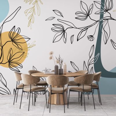 Çizgisel Çiçekler Minimalist Çizgilerle Zarif Çiçek Tasarımı Duvar Kağıdı