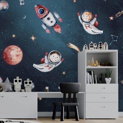 Uzay Kaşifleri Astronotlar ve Büyüleyici Gezegenler Keşfi Duvar Kağıdı