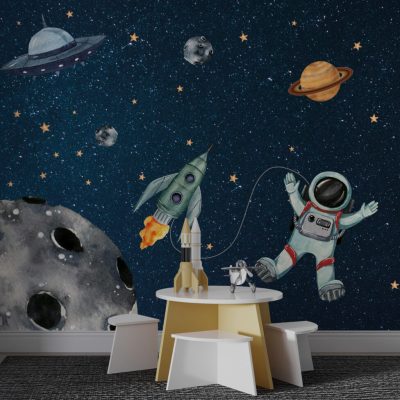 Uzayda Yalnızlık Astronotun Büyüleyici Gezegenler Arasındaki Yolculuğu Duvar Kağıdı
