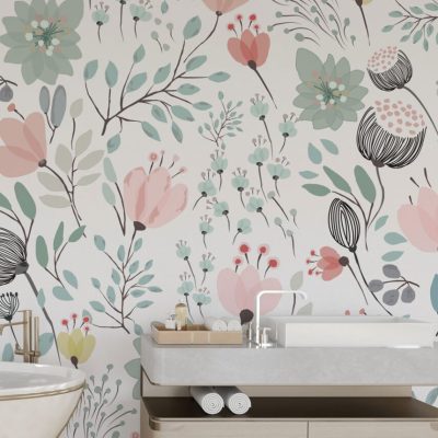 Soft Çiçek Desenleriyle Romantik Bir Atmosfer Duvar Kağıdı