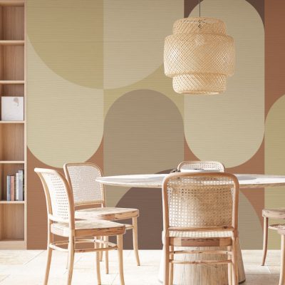 Soft Tonlarda Modern Geometrik Desenlerin Huzurlu Uyumu Duvar Kağıdı