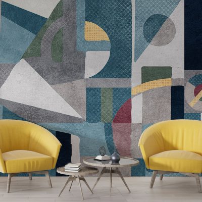 Dokulu Geometrik Desenlerle Modern ve Şık Bir Görünüm Duvar Kağıdı