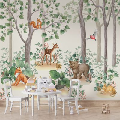 Sevimli Orman Hikayesi Bambi ve Neşeli Orman Arkadaşlar Duvar Kağıdı