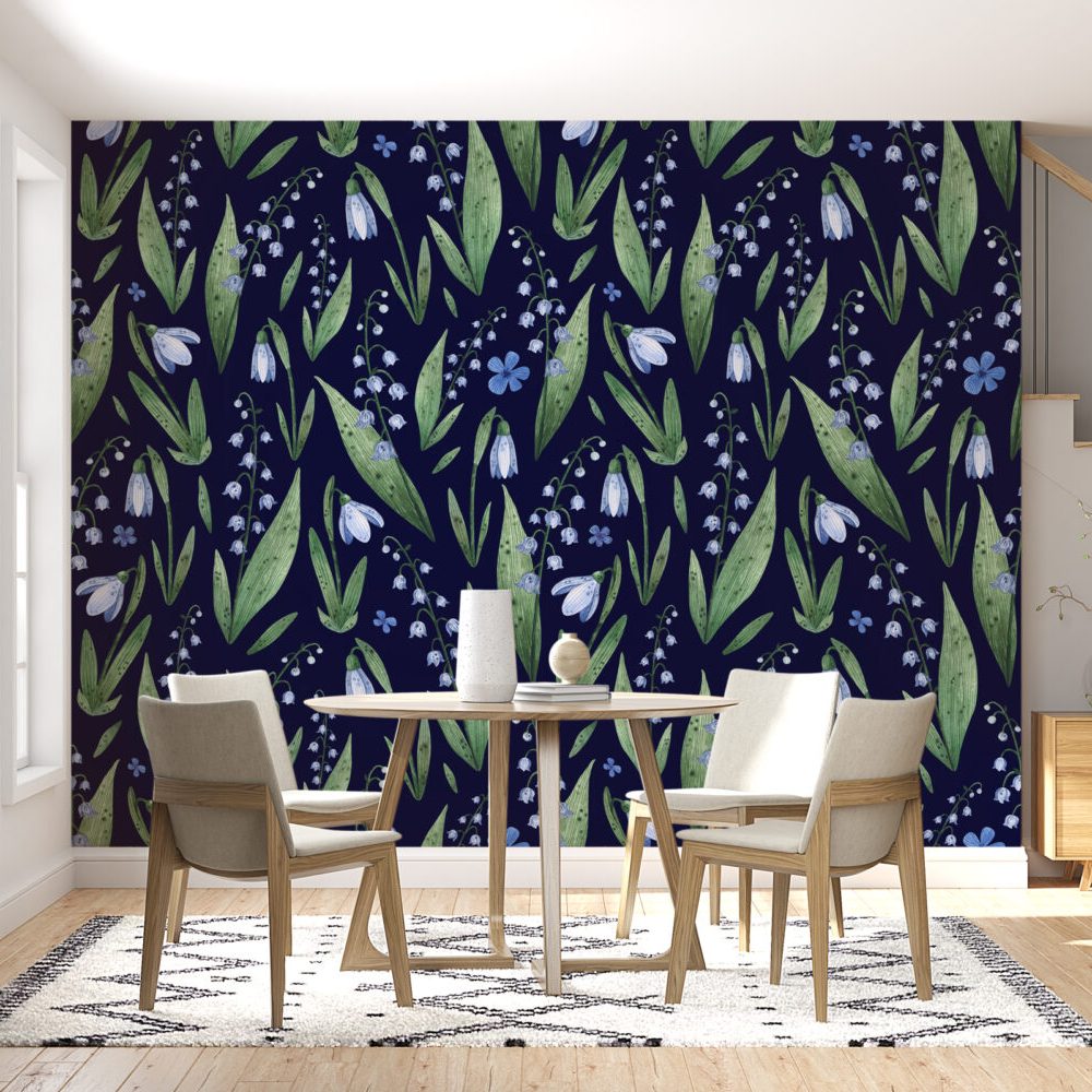 Minimalist Zarafet Beyaz Kardelen Çiçeklerinin Sade Güzelliği Duvar Kağıdı
