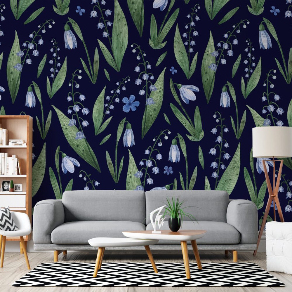 Minimalist Zarafet Beyaz Kardelen Çiçeklerinin Sade Güzelliği Duvar Kağıdı