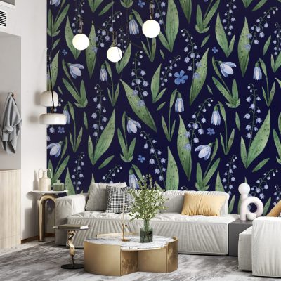 Minimalist Zarafet Beyaz Kardelen Çiçeklerinin Sade Güzelliği Duvar Kağıdı