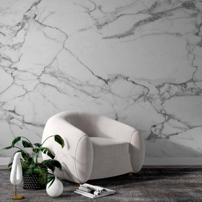 Modern Zarafet Beyaz ve Gri Carrara Mermerinin Asil Dokusu Duvar Kağıdı