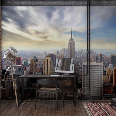 Şehir Işıkları New York Şehrinin Büyüleyici Panoramik Manzarası Duvar Kağıdı