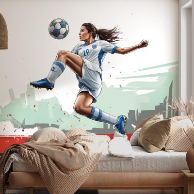 Sporun Yıldızı Kadın Futbolcunun Gücü ve Azmi Duvar Kağıdı