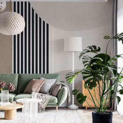 Sakin Bej Tonlarında Modern Geometrik Çizgiler Duvar Kağıdı