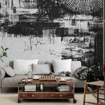 Urban Tarzda Koyu Tonlarda Enerjik Graffiti Duvar Kağıdı