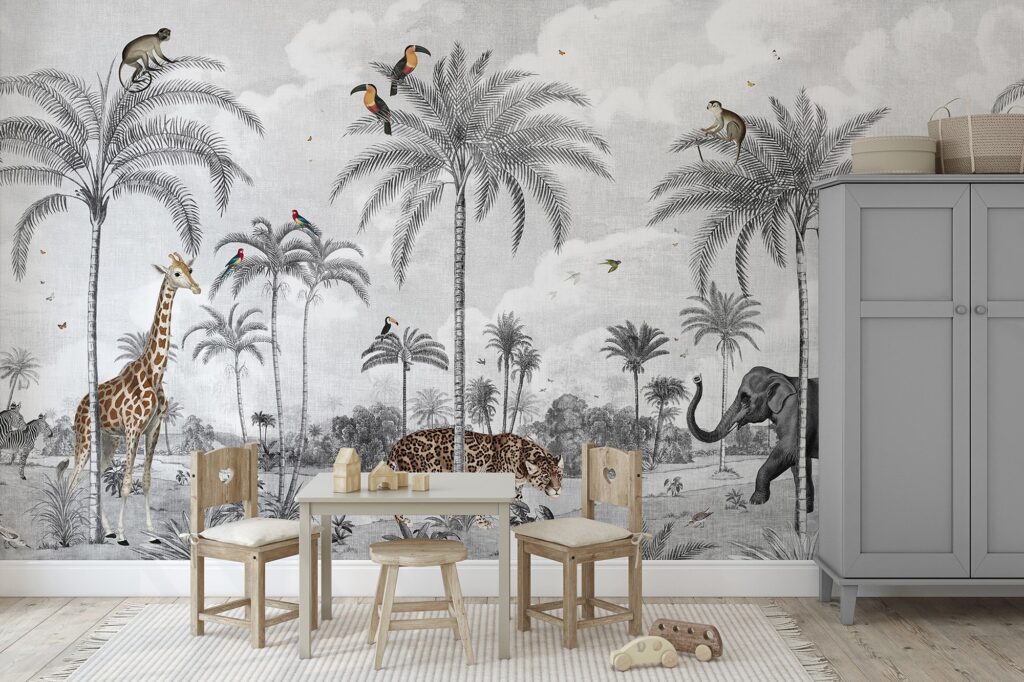 Ağaçların Arasında Saklanan Sevimli Hayvanlar Duvar Kağıdı