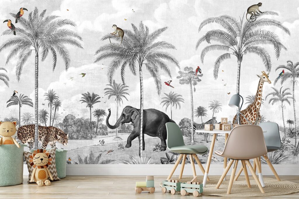 Ağaçların Arasında Saklanan Sevimli Hayvanlar Duvar Kağıdı