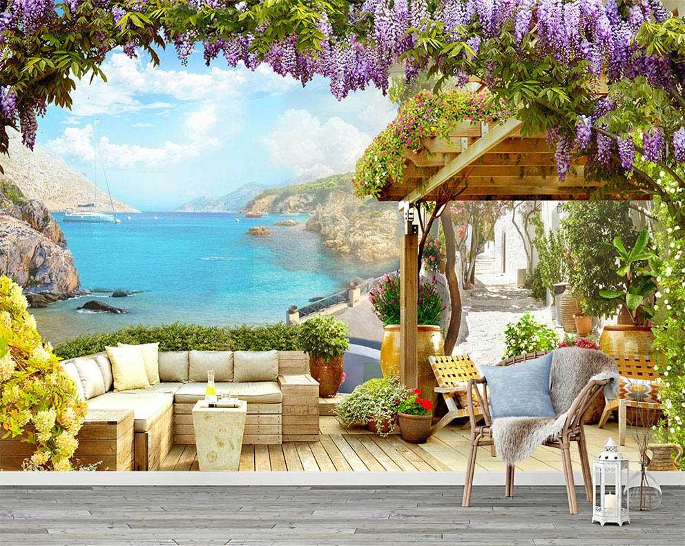 Balkon ve Teras Duvarları İçin Dış Mekana Uygun Duvar Kağıtları